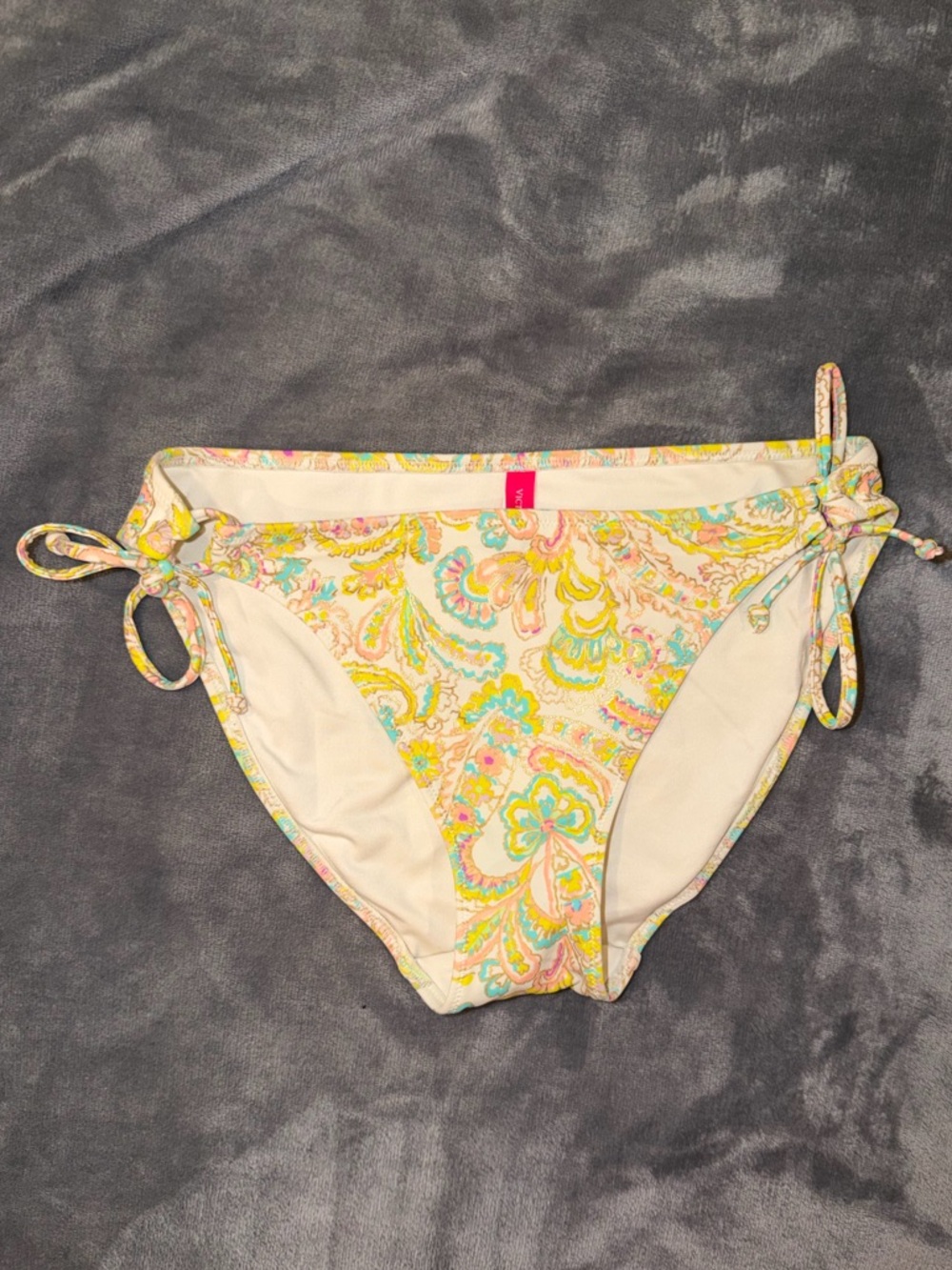 💛 Victoria's Secret Metallic Paisley Tie-Side Bikini Bottoms